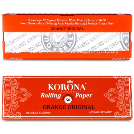 KORONA papirići za motanje 50/1-NARANDŽASTI
