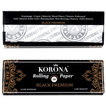 KORONA papirići za motanje 50/1- CRNI Premium