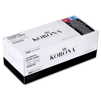 KORONA slim WHITE 250-cigaret-tube